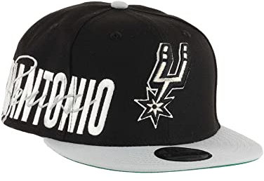New Era San Antonio Spurs Sidefont Black/Grey 9Fifty Snapback Cap - One-Size