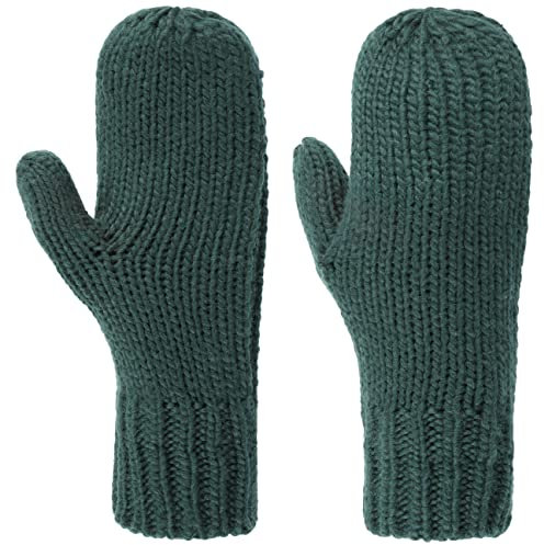 Seeberger Fäustlinge mit Fleecefutter Fausthandschuhe Damenhandschuhe Strickhandschuhe Damen - Futter, Futter Winter Herbst-Winter - One Size dunkelgrün