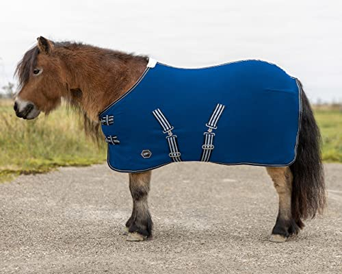 QHP Fleecedecke Shetty Kreuzgurte (90 cm, blau)