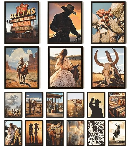 97 Decor Western-Zimmer-Dekor für Schlafzimmer – Wanddekoration, Kunstdrucke, Bilder, Antikes Cowboy-Dekor für Zuhause, Vintage-Cowgirl-Poster