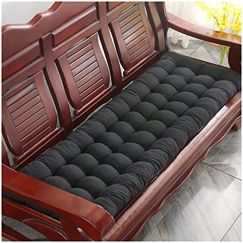 ZTGL Bankauflage 2 oder 3 Personen, Sitzkissen für Gartenbank, Polster Auflage Outdoor - Bankpolster Auflage für Sitzbank & Hollywoodschaukel, Verschiedene Größen,Schwarz,55x190cm(22x75inch)