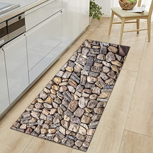 AZZRRO Strand-Badematte 240x40cm Absorption Stein Muster Anti-Rutsch-Matten Küche Dusche WC Zimmer Teppich Douche Fußmatte Badezimmer Eingangsteppich