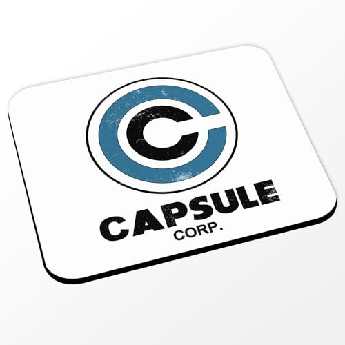 Tapis de Souris Blanc - Capsule Corp. Geek Jeux Video Serie Film - (Dimensions 24 x 20 cm)