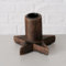 Kerzenhalter Kerzenleuchter Woko Klein Dunkelbraun Mangoholz Kerzenständer Sternen-Form Holz Tischdekoration Weihnachten Wohndekoration Kerzen Stabkerzen Halter 10x7cm