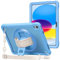 ProCase Stoßfeste Hülle für iPad 10. Generation 2022 10,9 Zoll, Robuste Schutzhülle mit Handschlaufe 360 Grad Drehständer Kickstand Heavy Duty Cover Case Kompatibel mit ipad 10th Gen -Blau