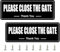 Yitla Please Close The Gate Sign Dog, 2PCS Rust Free Aluminium Please Close The Gate Dog Signs,Waterproof, UV Resistant,25 x 9cm (Black&White)