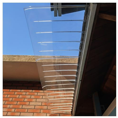 Unsichtbares Vordach für die Vordertür, Außenmarkisenschutz, transparente Polycarbonat-Abdeckung, Regenschutzüberdachungen, UV-Schutz, Veranda, Garten, Terrasse, Markisenüberdachung (Farbe: