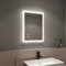 EMKE LED Bathroom Mirror, 450x600mm LED Bathroom Wall Mounted Vanity Mirror Demister Mirrors with Shaver Socket | Bluetooth Speaker | Touch Switch, Horizontal, IP44