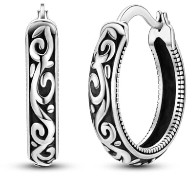 Hapour Filigrane Vintage-Creolen aus 925er-Sterlingsilber, oval, kleine Kreolen für Damen, modische Blume, zierliche Huggie-Creolen, hypoallergen, trendiger Schmuck, Geburtstagsgeschenk für Sie, Klein