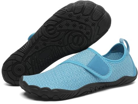 Mishansha Badeschuhe Herren Damen Aquaschuhe Atmungsaktiv Schnell Trocknend Sommer Schwimmschuhe Unisex Wasserschuhe für Outdoor Sports, Tiefblau 39 EU