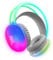 Music Hero cuffie wireless che si illuminano, LED multicolor, microfono, comandi integrati, 20 ore di riproduzione, presa aux, bianco