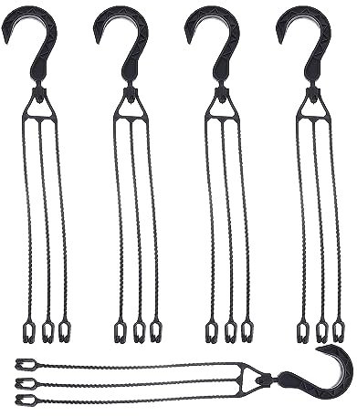 Lot de 5 chaînes de Suspension en Plastique pour Pots de Fleurs rotatives à 360° (Noir)