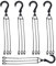 Lot de 5 chaînes de Suspension en Plastique pour Pots de Fleurs rotatives à 360° (Noir)