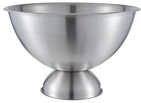 Buckingham Premium Wine Cooler Large Punch Bowl Stainless Steel Champagne Ice Bucket Durable Rolled Edge Professional Grade Party Drinks Holder 17.5 litres 40 cm (Matt Finish)