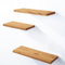 LAMO Manufaktur 3 étagères Murale en Bois avec Fixation Invisible 42/36/30cm | Etagère Murale en 100% Bois Massif | Etagère Murale pour Salon | Set 3 étagères Bord Droit Couleur: Rustique