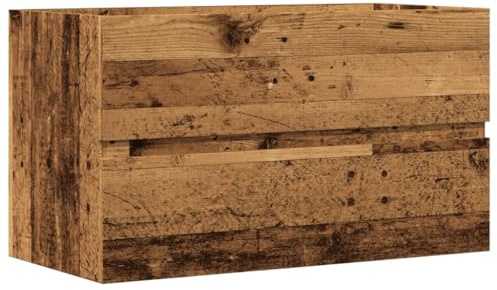 vidaXL Mueble de Lavabo Madera ingeniería Envejecida 90x38,5x45 cm