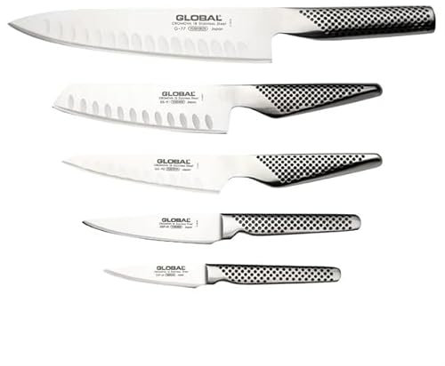 Global Knife Block (5 Knives Included), Silver