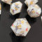 ORUZA 7 Stück Polyedrische Harz Würfel, DND Würfel Set, Harz Scharfe Kante Würfel Polyedrische für Dungeons and Dragons RPG MTG Pathfinder Rollenspiel Würfel