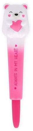 LEGAMI - Squeezies Anti-Stress Gel Stift, Teddybär Motiv, Schreibwaren Entspannen und Konzentrieren, Anti-Stress Stift, Super Soft, Rosa Tinte, 1 mm Spitzendurchmesser