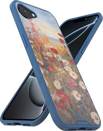 Smartish® iPhone 16e MagSafe Case - Gripmunk Magnetic Slim Case [Lightweight + Protective] Thin Grip Cover with Microfiber Lining for Apple iPhone 16e 2025 - Wildflower Fields