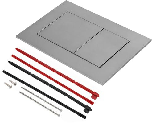 Betätigungsplatte Drückerplatte WC Spülauslösung Spülkästen Taste WC Ersatzteile Kompatibel TECE mit 2 Taste&Befestigungsrahmen&4 Drückerstangen (Silber)