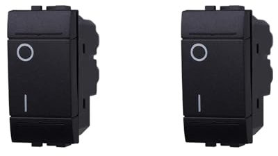 IXTRIMA Interruttore Bipolare 0-1 16A Colore Nero Compatibile Con Bticino Living International/LIGHT
