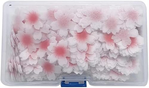100 Edible Flower Cupcake Toppers, Sticky Rice Paper Decorative Cake Toppers for Wedding Birthday Parties Decorations