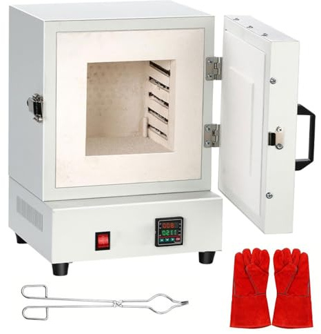 Electric Kiln Furnace, 2000W Compact Tabletop Melting Oven, 1150℃/2102℉ Max Temperature, for Jewelry Making, Metal Casting, Pottery Glazing & DIY Projects