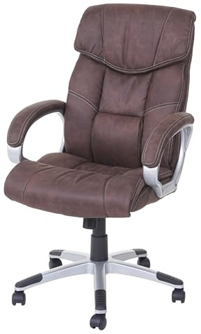 PROREGAL Bürostuhl, HxBxT 120x73x78 cm, Sitzhöhe 48cm, Stoff/Textil, Wildleder-Optik Vintage Braun, Chefsessel Drehstuhl Schreibtischstuhl