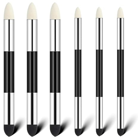 6 Pcs Artist Blending Stumps, Double-Headed Blending Stump Pencil Rubbing Sponge Brush, Reusable Drawing Art Soft Oil Pastel Tools for Sketching Drawing(2 Sizes)