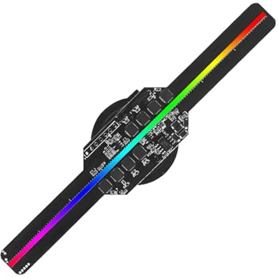 Ventilador de Holograma, Desktop Mini 14cm 128LED 3D Olografico Macchina Pubblicitaria Ventola 10W 14cm Proiettore Olografico con Copertura Protettiva