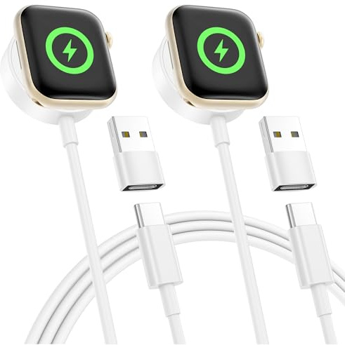 2Pack Ladekabel für Apple Watch Ladegerät 2M Magnetisches iWatch Ladekabel | USB C Aufladekabel Apple Watch Kabel iWatch Charger kompatibel mit Apple Watch Series 12/11/10/9/8/7/6/5/4/3/SE/Ultra 4/3/2