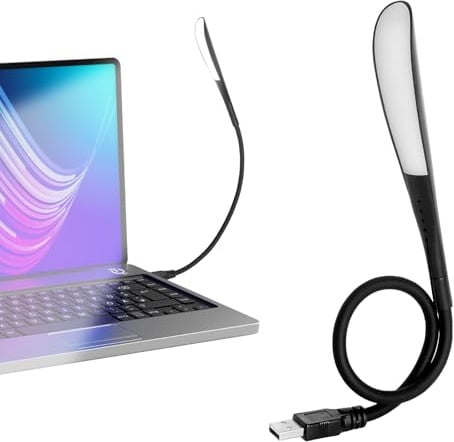 TNSLAND Lampada USB dimmerabile, luce USB per laptop, lampada da lettura USB flessibile, luce per tastiera per computer, lampada LED USB per laptop, con 14 perline LED, luminosità regolabile a 3
