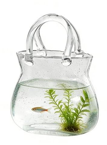 Pochette en Verre,Décoration intérieure Transparente Forme de Sac à Main,Vase esthétique à Fleurs - pour Mariages, soirées Cocktails, Chambres à Coucher, centres de Table