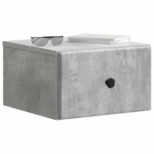 vidaXL Wandmontierter Nachttisch Betongrau 34,5 x 33 x 20 cm, Moderne Schlafzimmermöbel, rechteckige Nachttische, praktische Beistelltische, viel Stauraum, schicke Accessoires für Räume