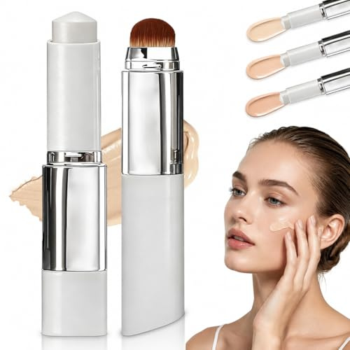 Faccelove Foundation Stick Mit Pinsel: Aufbaubare Deckkraft Und 12H Halt - Mit LSF15 Für Natürliches Finish - Für Alle Hauttypen Ideal Für Reisen Und Unterwegs