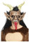 Smiffys Krampus Weihnachtsdämon Maske, Braun, Latex, Kopfabdeckung, mit Fell & Hörnern