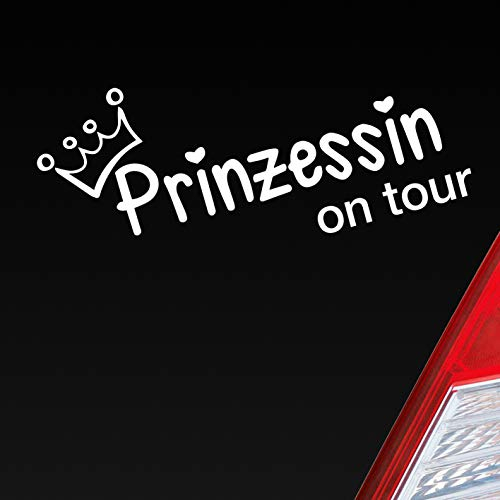 Hellweg Druckerei Prinzessin on Tour Krone Mädels Auto Aufkleber Sticker Heckscheibenaufkleber