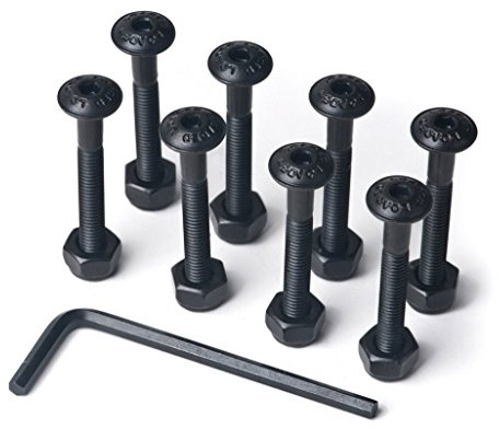 Loaded Boards Button Head Longboard Skateboard Hardware Bolt Pack w/Hex Tool (1 inch)