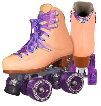 Moxi Skates - Strandhäschen - Modische Damen Rollschuhe | Pfirsich-Decke | Größe 8