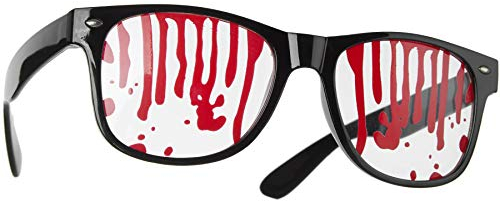 dressforfun 302781 - Spaßbrille Blut, Kunststoffgläser mit aufgedrucktem Blut