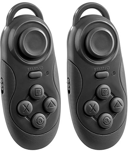 auvisio Mini Controller PC: 2er-Set Mini-Akku-Game-Controller & Fernbedienung, Bluetooth (Mini Joystick, VR-Controller Android, Fernbedienungen)