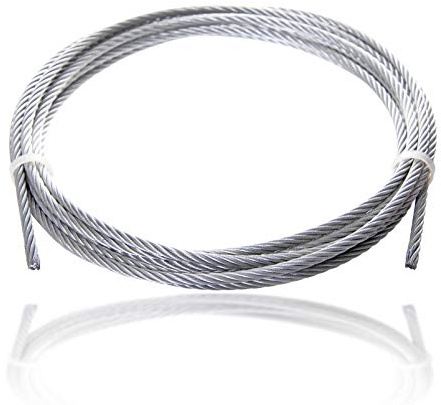 Drahtseile24 Cable de alambre de acero – por metros | galvanizado | 7 x 7, 6 x 19, 7 x 19, 6 x 37 | 6 mm de diámetro / 7 x 19 | 50 m