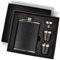 Hip Flask Gift Set, Hip Flasks for Liquor for Men with Black Leather Cover, 8 Oz Hip Flask Set, 18/8 Stainless Steel Hip Flasks for Liquor with 2 Cups & Funnel, Flasks for Liquor for Men Gift Box1