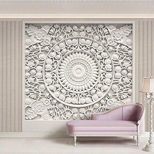 Benutzerdefinierte 3D Wallpaper Home Decor Europäischen Stil Weißen Gips Geschnitzte 3D Stereoskopische Relief Wohnzimmer Tv Hintergrund Wandbild,200 * 140Cm