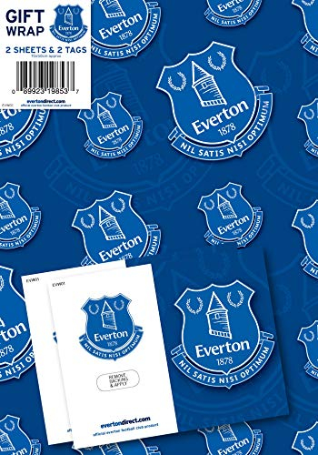 Everton FC Geschenkpapier, 2 Bögen und 2 Geschenkanhänger