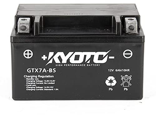 Batteria moto Kyoto SLA GTX7A-BS (YTX7A-BS) AGM - Senza manutenzione - 12 V 6 Ah - Dimensioni: 150 x 87 x 94 mm compatibile con SUZUKI AN 125