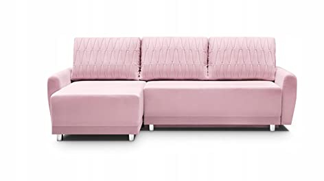 Generisch Ecksofa RUMA - Wohnlandschaft Polstersofa Polsterecke Eckcouch Farbwahl! (Rosa - Manila 09)