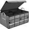 MONZANA® Kofferraum Organizer Deckel 68L Trennwände Wasserdicht Faltbar Verstärkte Wände rutschfest Kofferraumtasche Kofferraumbox Autotasche Grau