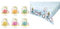 Pack of 6 - Alice in Wonderland Party Favour Cake Domes Mad Hatter Afternoon Tea Party Table Decorations & Blue Alice in Wonderland Paper Table Cover